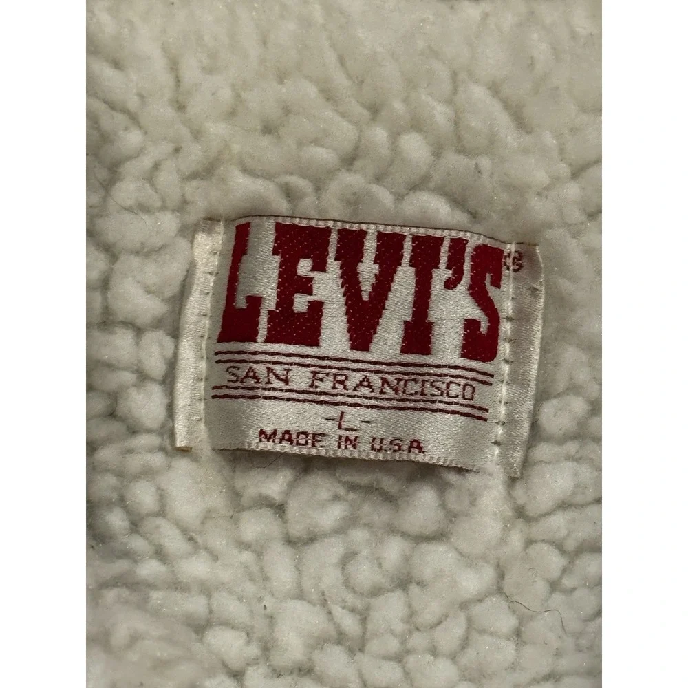 Vintage Levis Jacket Mens Large Jean Sherpa Rancher Trucker Type 3 Denim USA 80s